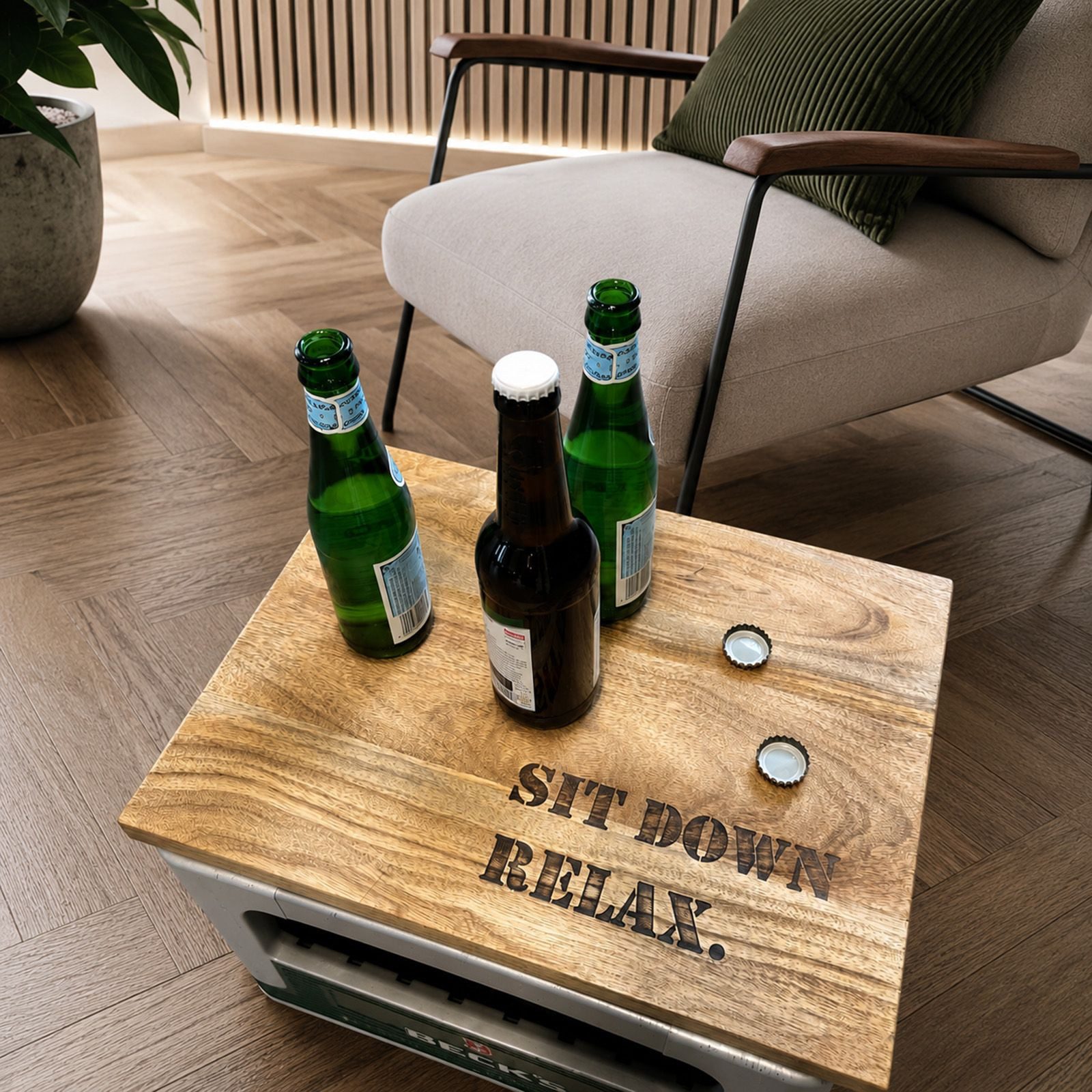BURI Sitzauflage 2x Bierkastensitz Getränkekistensitz Sitzauflage 41x30x2cm Holz, (2 St) – Bild 3 von 5