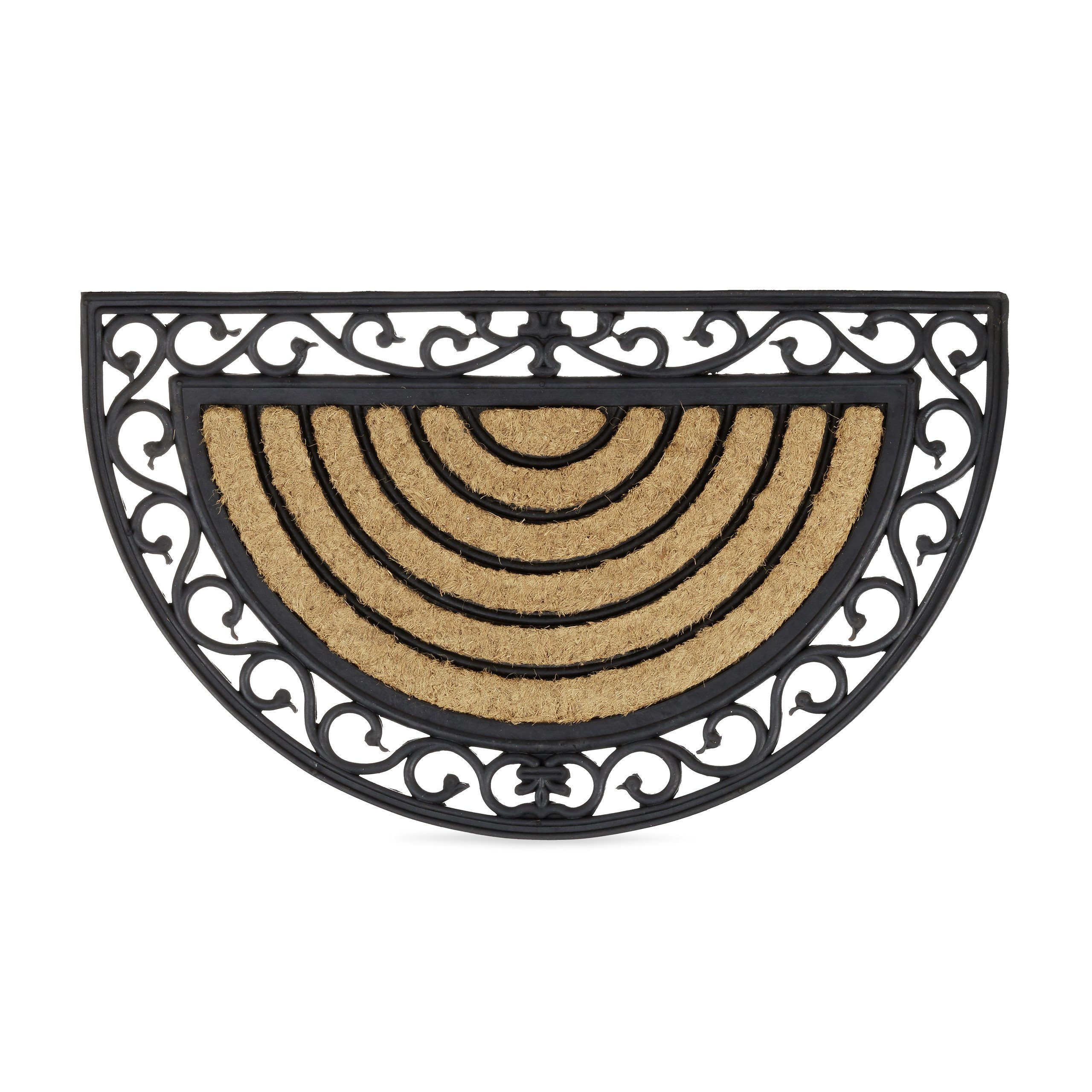 relaxdays Fußmatte Kokos halbrund, Höhe: 20 mm günstig online kaufen