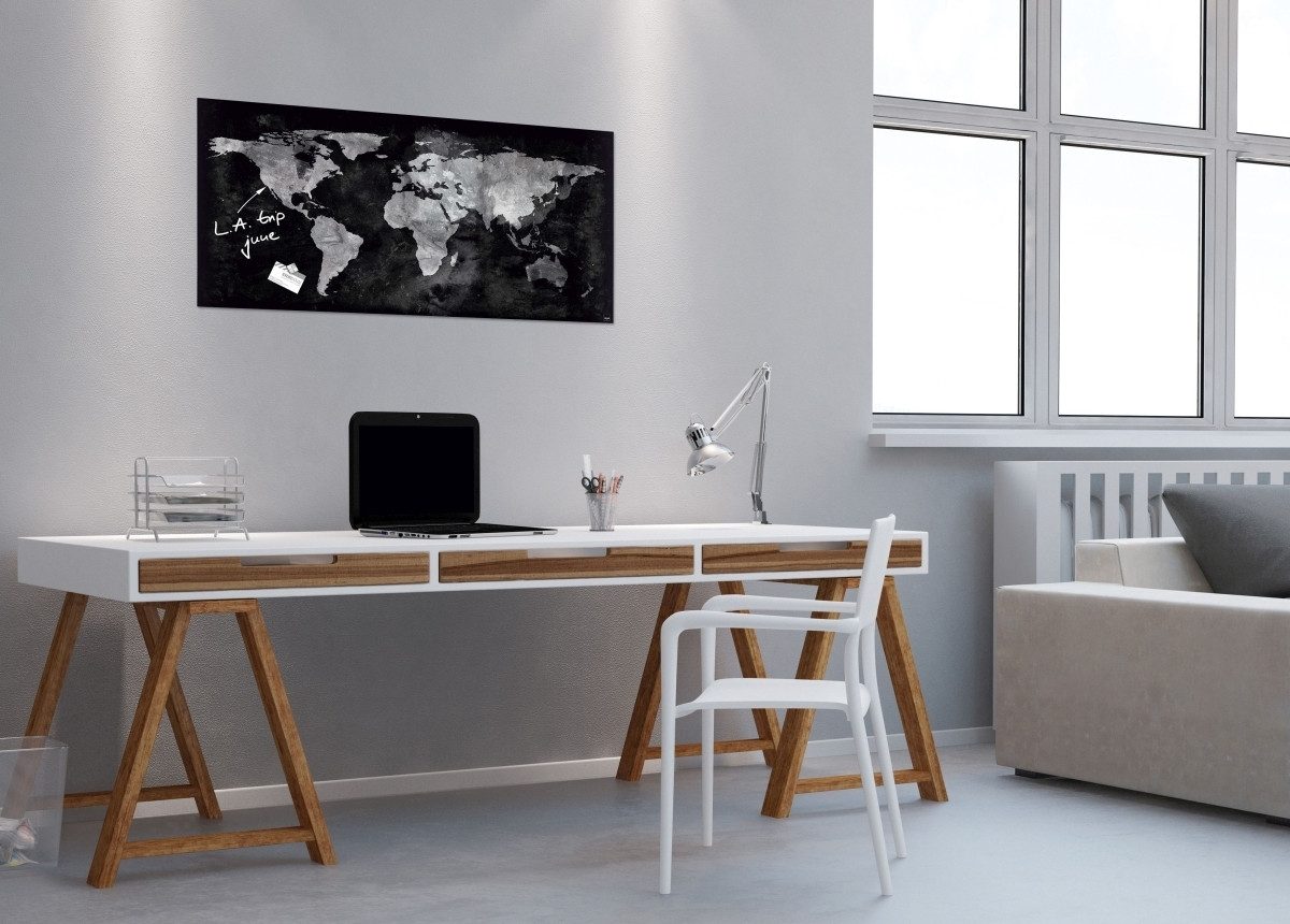 Sigel Wandtafel Glas-Magnetboard artverum Design World-Map 91x46 cm