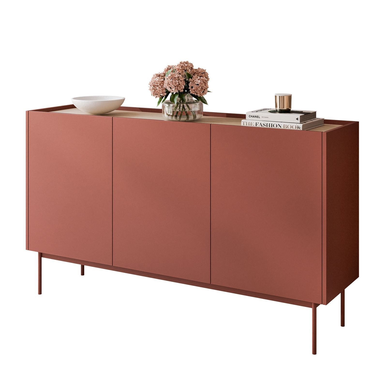 ALLHOUSE24 Kommode Dreitürige Kommode LINEA 144 cm Breite Eiche Linea Sideboard (1x Kommode), Breite 144 cm