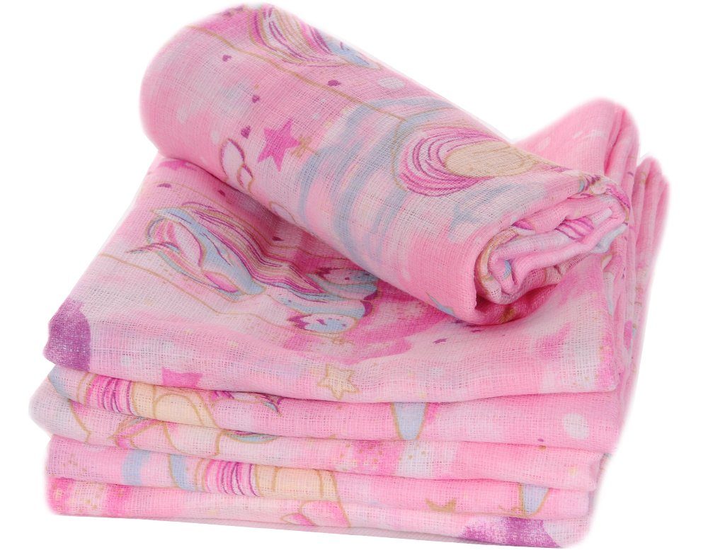 La Bortini Stoffwindeln Spucktücher Baby Stoffwindeln Mullwindeln 10er Pack Babytücher, aus reienr Baumwolle, große Packung