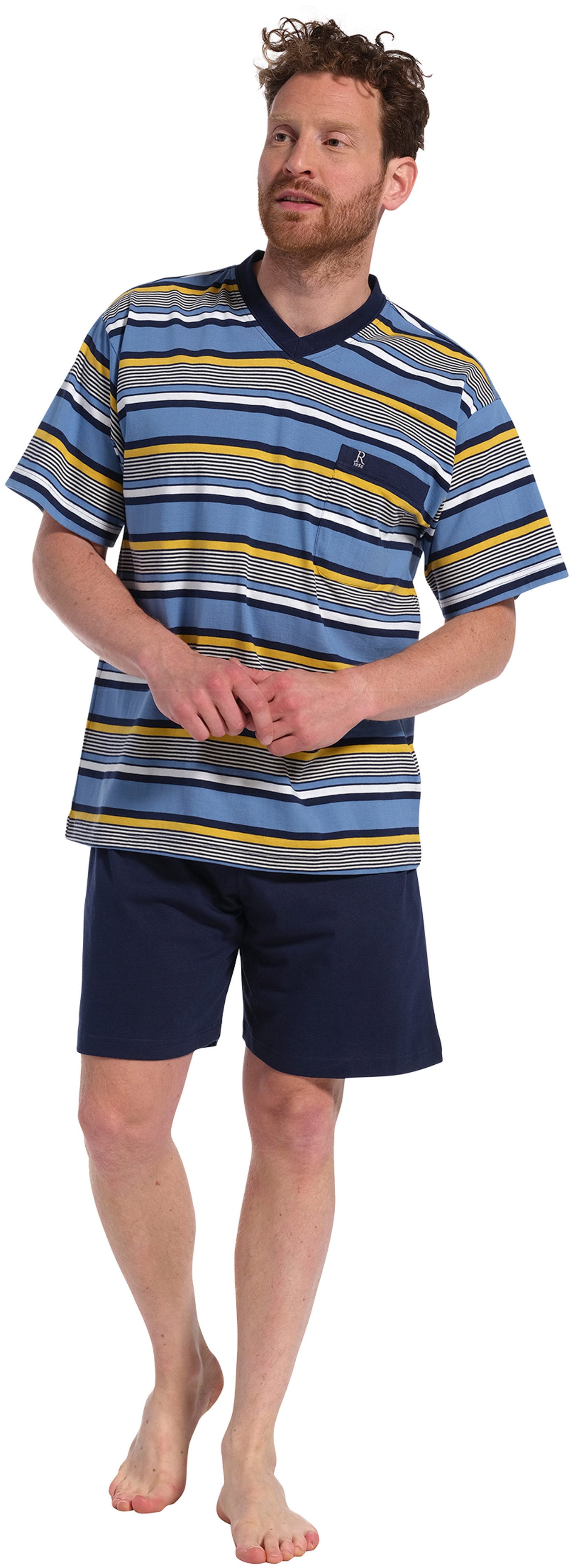 Robson Schlafanzug Herren Pyjama Shorty (2 tlg) Baumwolle