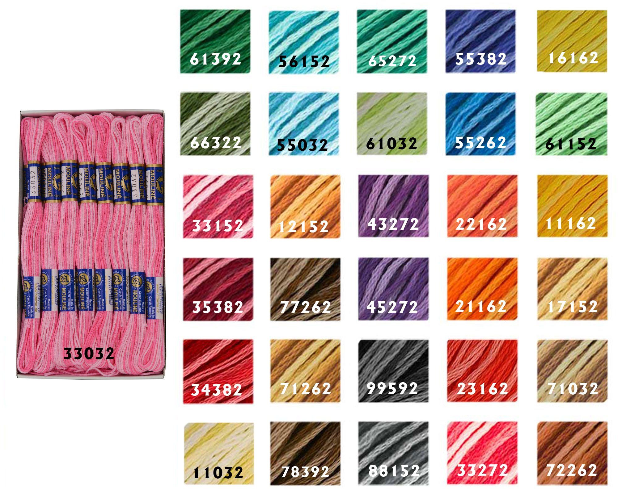 Thumbnail - maDDma 24 Docken Stickgarn je ca. 8m Sticktwist Farbverlauf 100% Baumwolle Stickgarn, 8 m, 11162 Gelbtöne