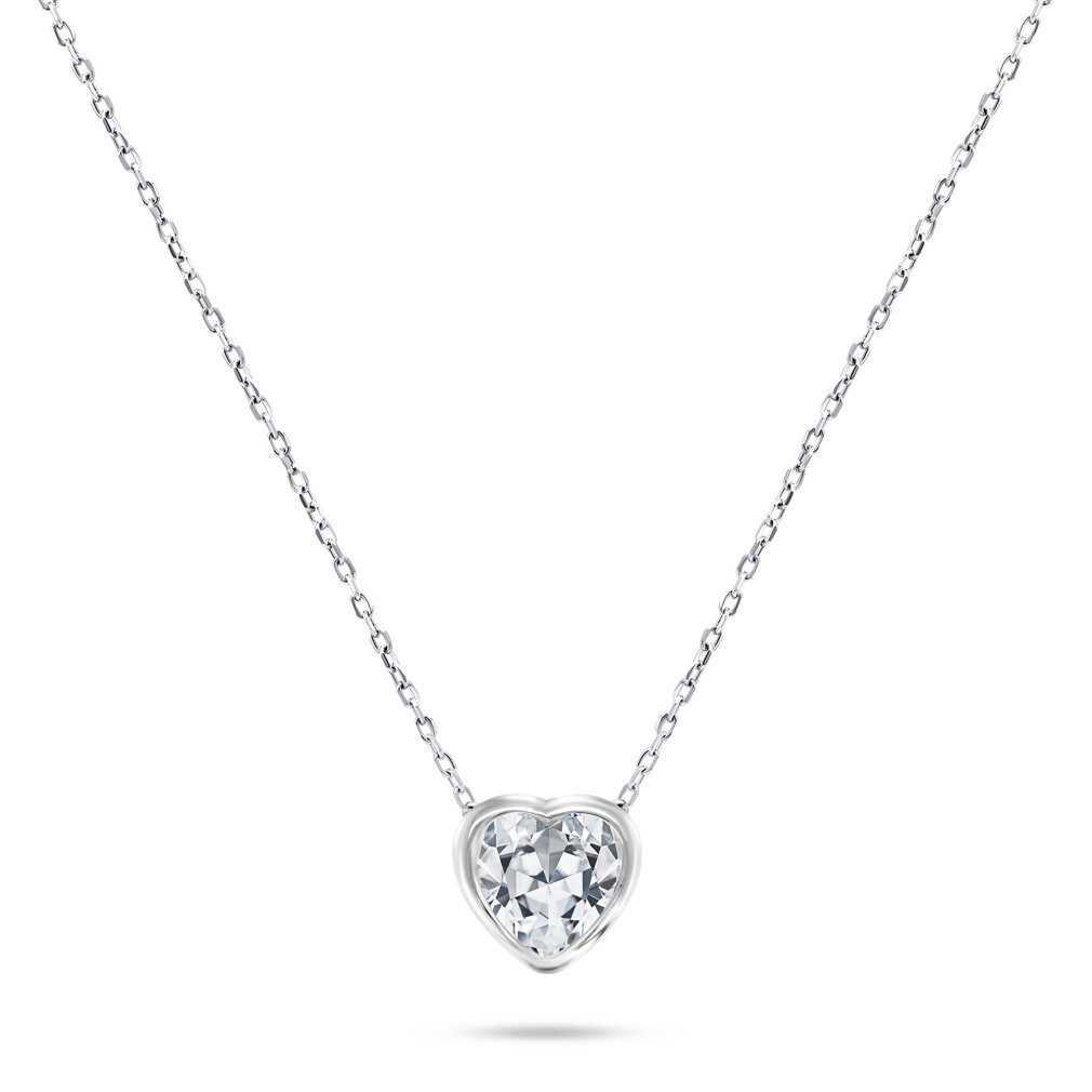 Kette mit Einhänger Sparkling Silver Heart Necklace NCL69W