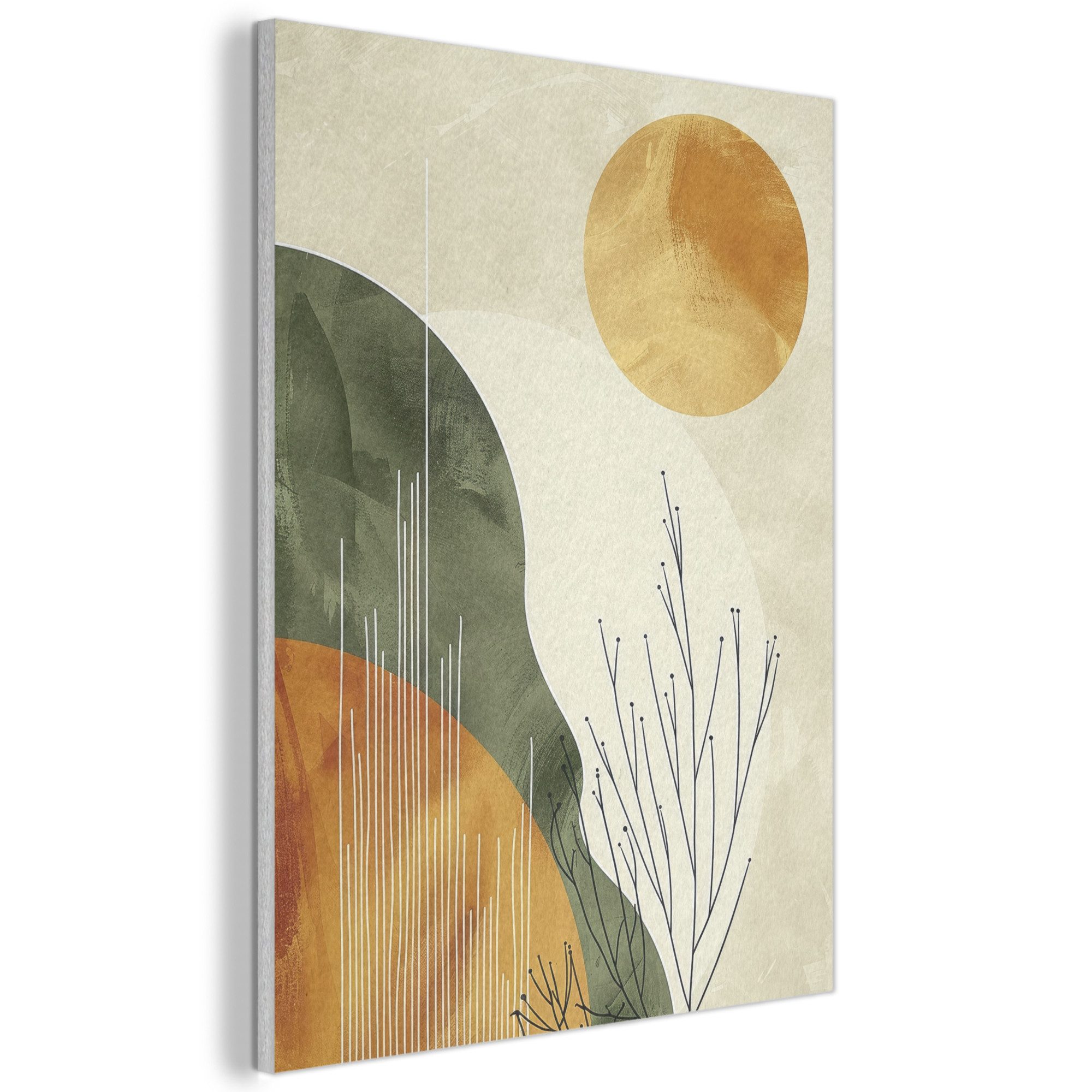 MuchoWow Gemälde Abstrakt - Landschaft - Sonne - Kunst, Fotodruck (1 St), Akustikpaneele, Wandpaneele, Schalldämmung, Akustikbilder 30x40 cm