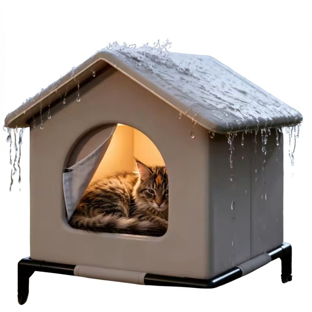 Athlix Katzenhaus faltbares Outdoor Indoor Katzenhaus Tierhaus Katze, Leichtes Eigengewicht, Formstabile Wand- und Dachkonstruktion