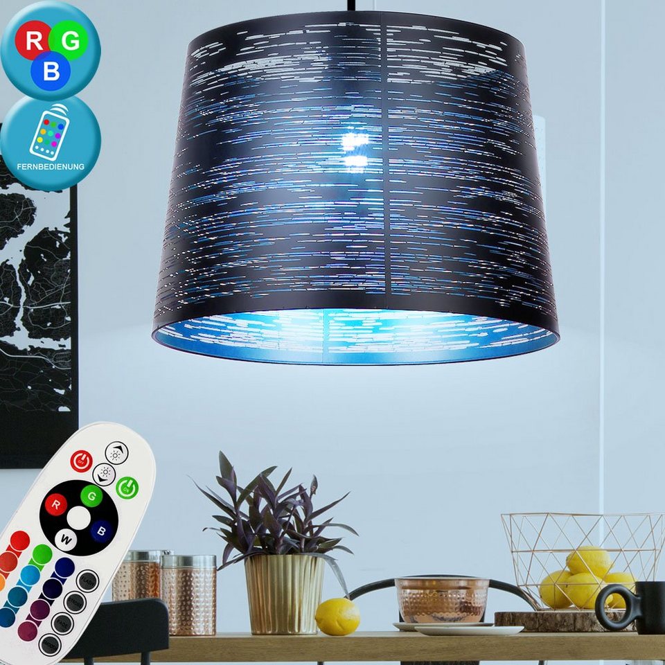 etc-shop Deckenleuchte, Hänge Decken Lampe Wohn Zimmer schwarz gold