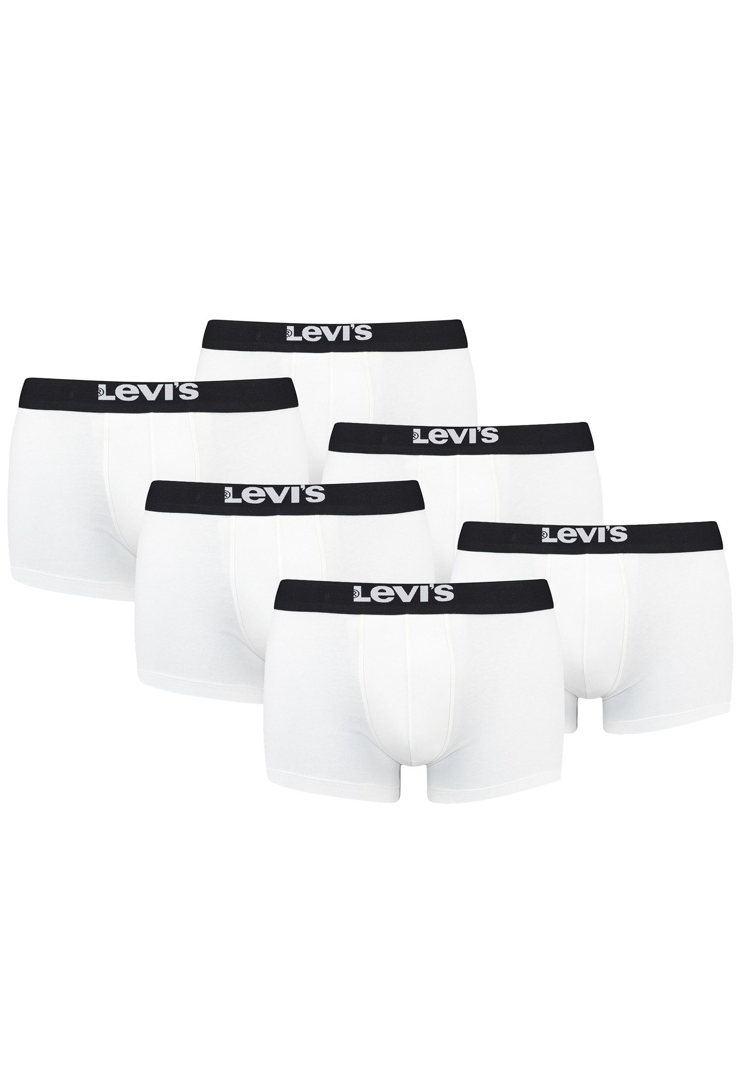 6er-Pack) / SOLID White Black Boxershorts Levi's® (Set, LEVIS ORGANIC BASIC 6-St., CO MEN 6er TRUNK Pack