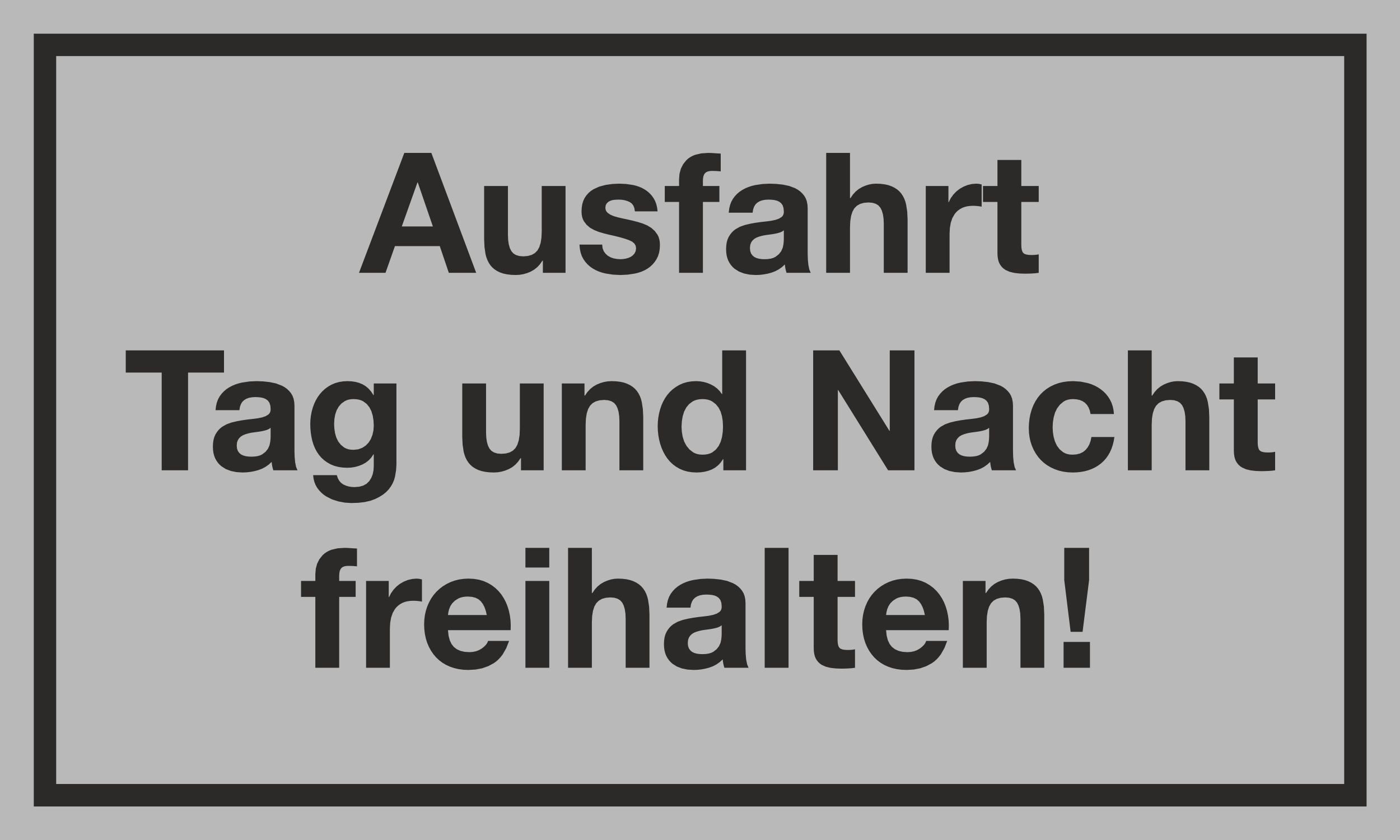 Hermann Schütz Hinweisschild Ausfahrt Tag u. Nacht Hinweisschild Kunststoff 150 x 250 mm, (1 St., 1 Schild)