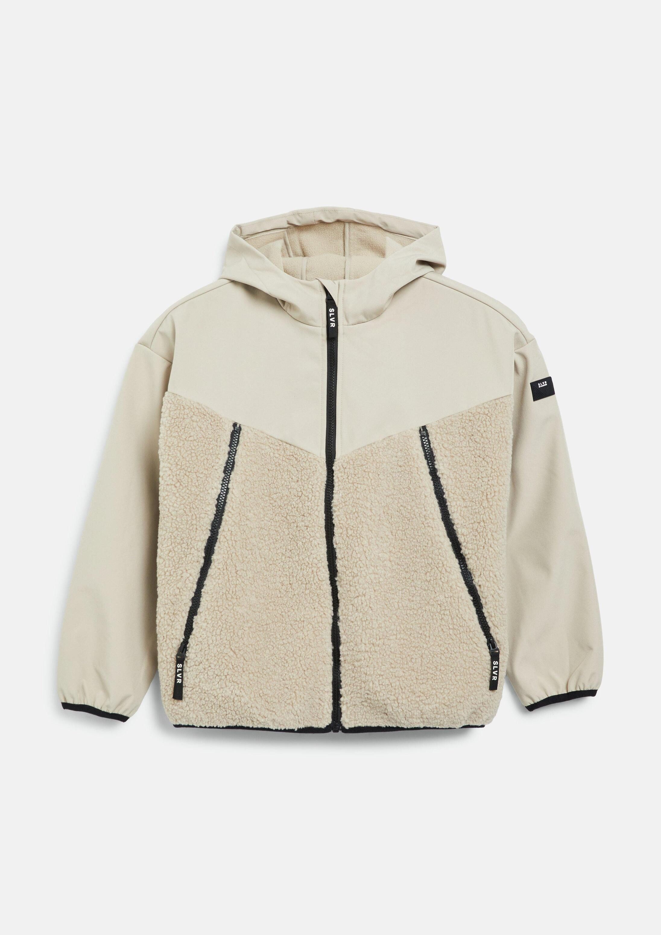 s.Oliver Funktionsjacke Outdoor-Jacke Jacke aus Softshell und Teddyplüsch