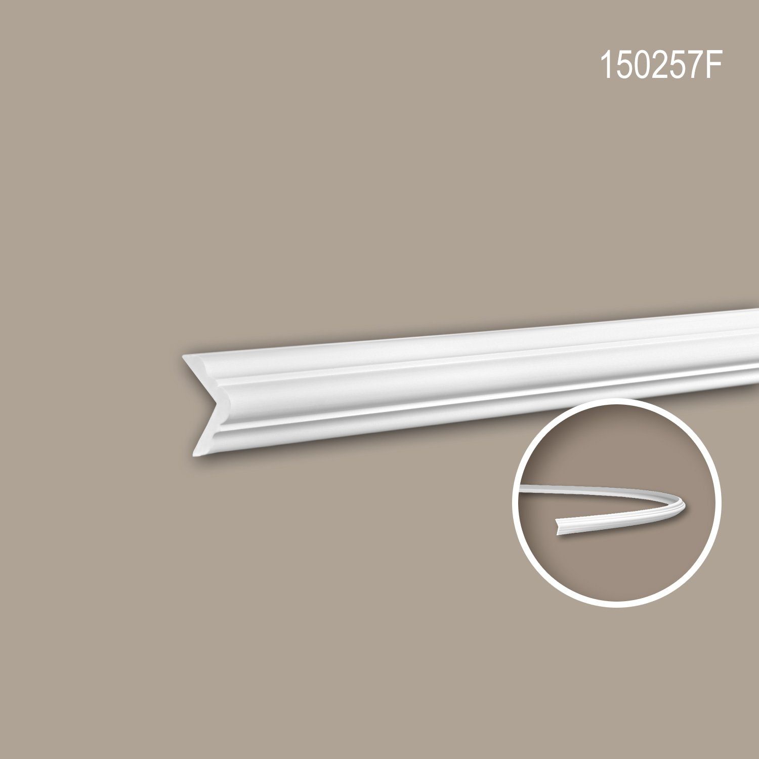 Profhome Flexprofil 150257F (Profilleiste, 1-St., Flexible Eckleiste, Stuckleiste, Zierleiste, 2 m), weiß, vorgrundiert