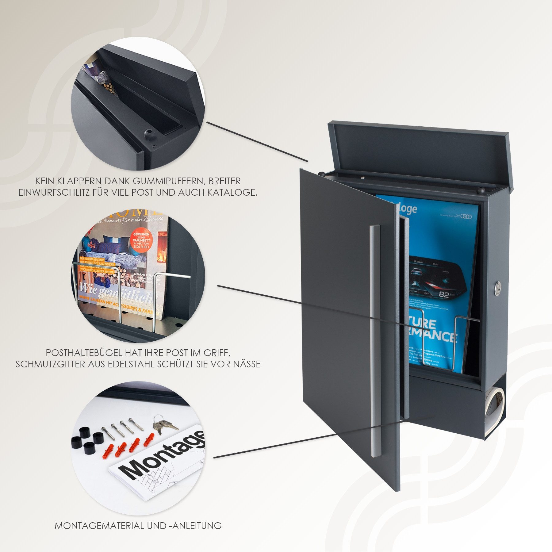 MOCAVI Briefkasten Briefkasten Box 110 anthrazit