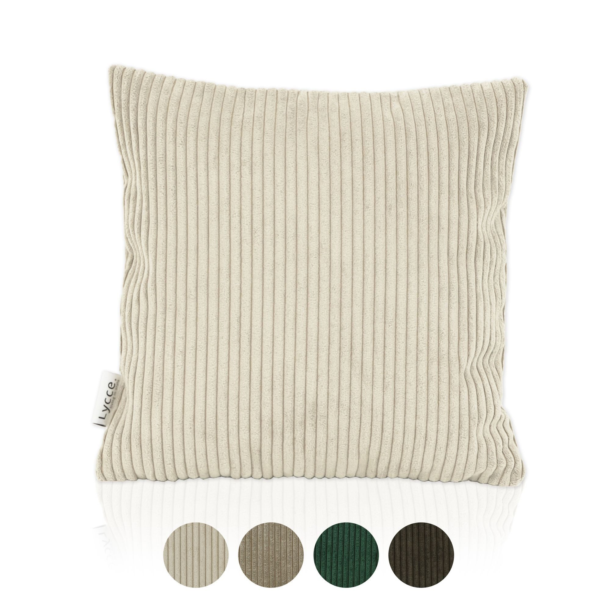 Lycce Dekokissen Kissenbezug aus trendigem Cordstoff (40x40cm), beige