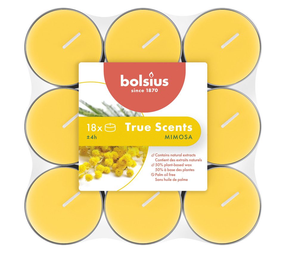 Bolsius Duftkerze Bolsius Duft-Teelichte Alu 4 Stunden 18er Pack