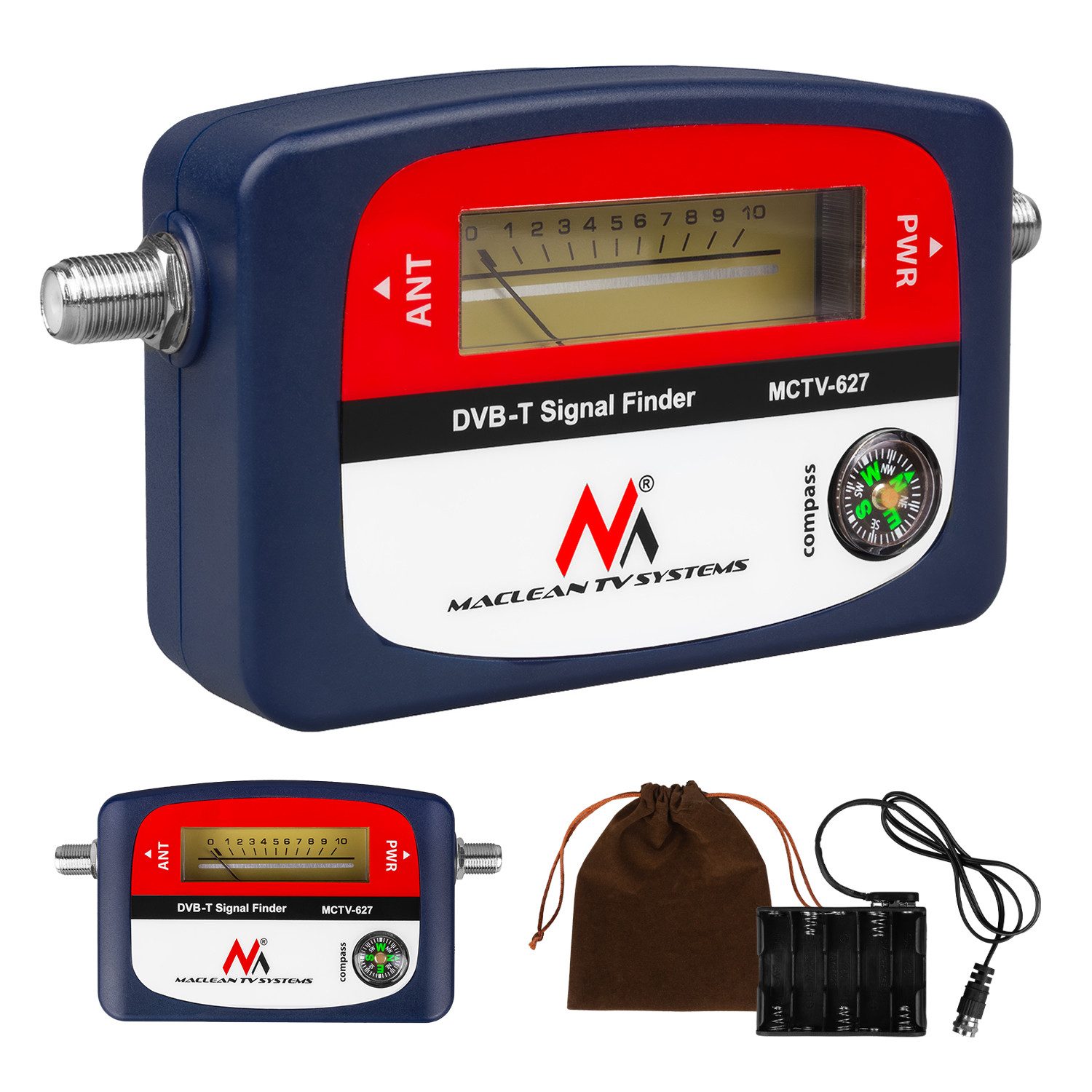 Maclean MCTV-627 DVB-T2 Receiver (DVB-T TV Messgerät ETUI 30cm Kabel)