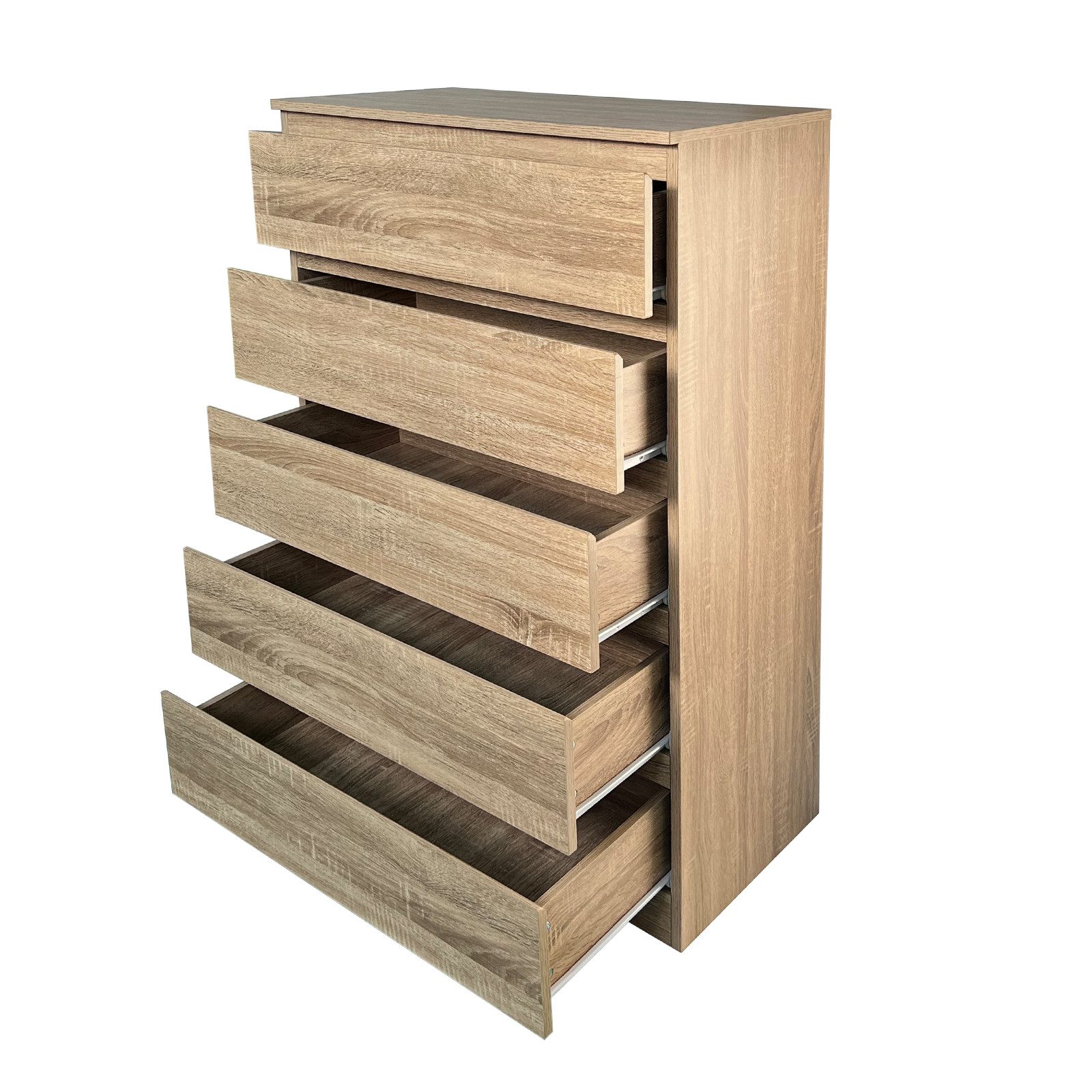 HTI-Living Kommode Kommode mit 5 grifflosen Schubladen Thekla Sonoma (Stück, 1 St., 1 Kommode), Sideboard