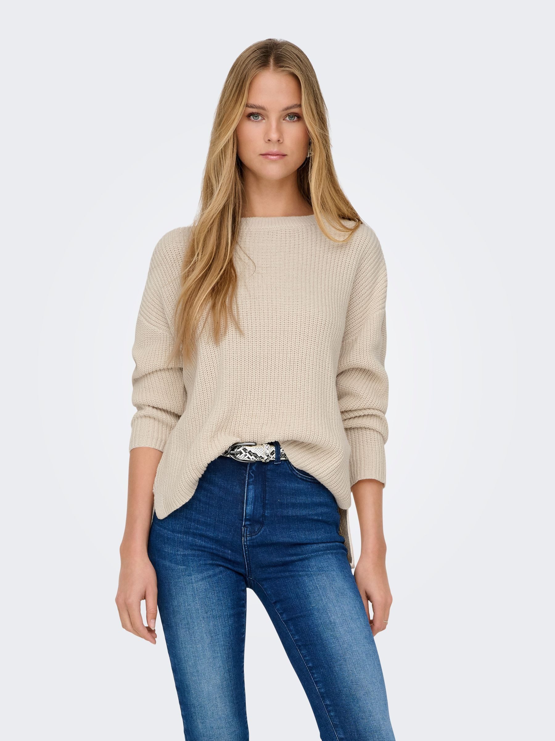 ONLY Strickpullover Weicher Rundhals Strickpullover Tiefe günstig online kaufen