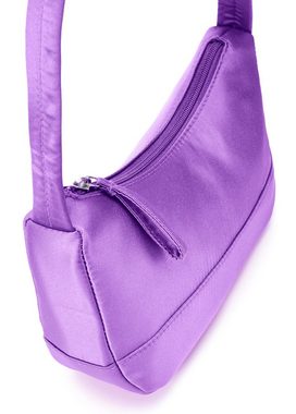 LASCANA Handtasche, aus Satin, Schultertasche, Henkeltasche, Mini Bag, Trend Farbe Lila