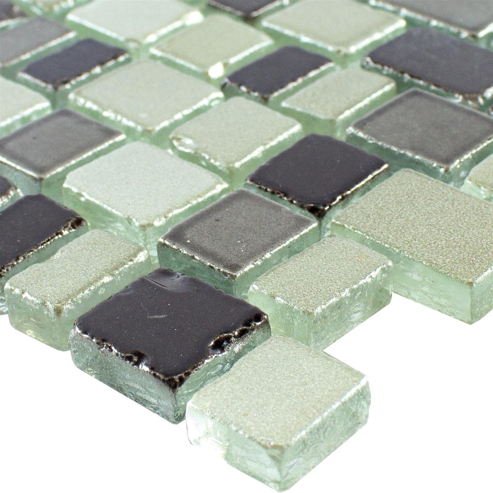 Mosafil Mosaikfliesen Glas Mosaikfliesen Economy, Glas 31.700x31.100, grau-silber, Verlegefertig auf ein Netz geklebt - Wasserfest