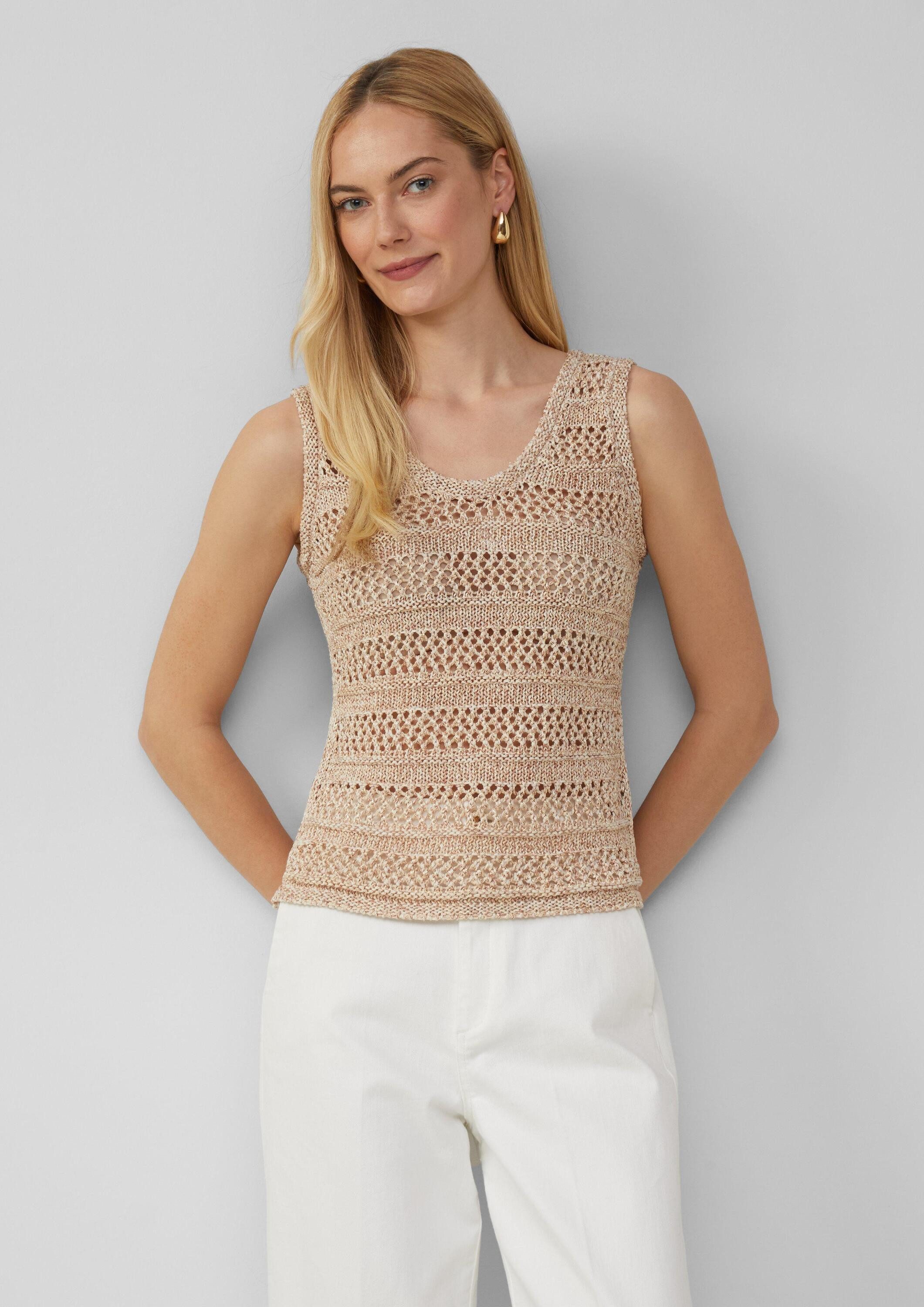 s.Oliver Muskelshirt Strickpullunder Stricktop mit Ajourmuster günstig online kaufen