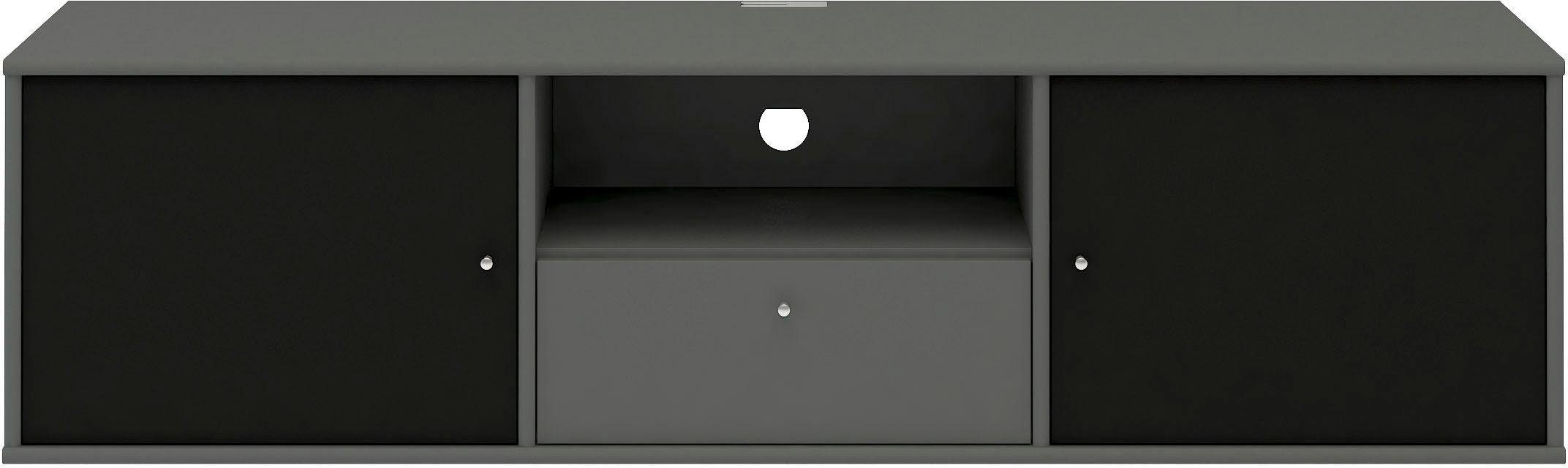 Hammel Furniture TV-Board Mistral Fernsehschrank, Medienmöbel, Hängend, mit Türen mit Akustikstoff, Kabeldurchführung, Lowboard, B: 161,5 cm