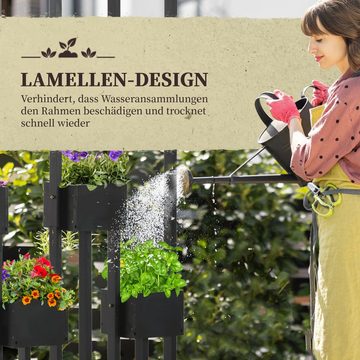 Outsunny Hochbeet Pflanzkasten-Kombination mit Standrahmen (Blumenkasten, 1 St., Hochbeet), für Garten, Balkon, Schwarz