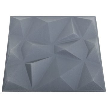 vidaXL Wandpaneel 3D-Wandpaneele 48 Stk 50x50 cm Diamant Grau 12 m²