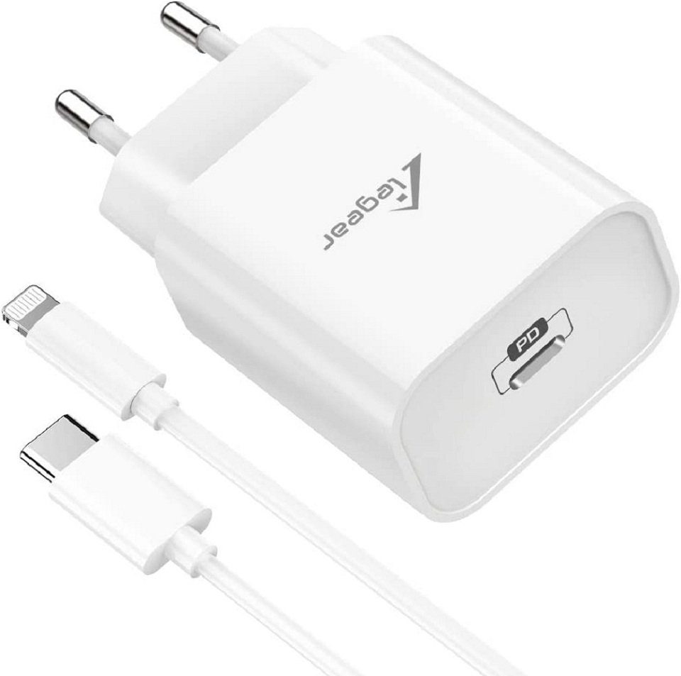Elegear »iPhone Schnellladegerät 18w USB C Ladegerät mit 2m Lightning  Kabel« Handy-Netzteile (MFi Zertifiziert USB C Schnellladegerät)