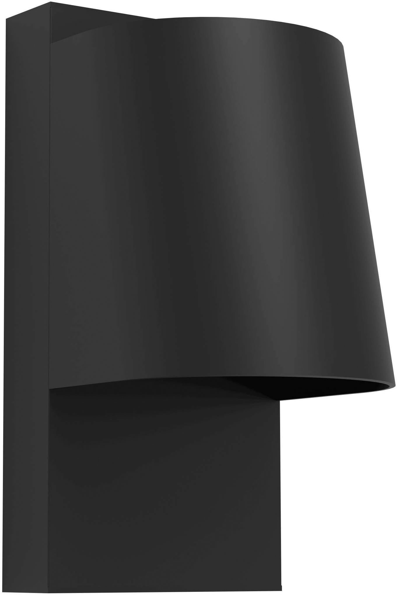 EGLO Wandleuchte Stagnone Wandlampe, Außenbeleuchtung, Metall, GU10, IP54, Außenleuchte, LED fest integriert, Wand-/Deckenleuchte - L10 x H20,5 x AL12,5 cm - schwarz - 1X4,6W inkl.