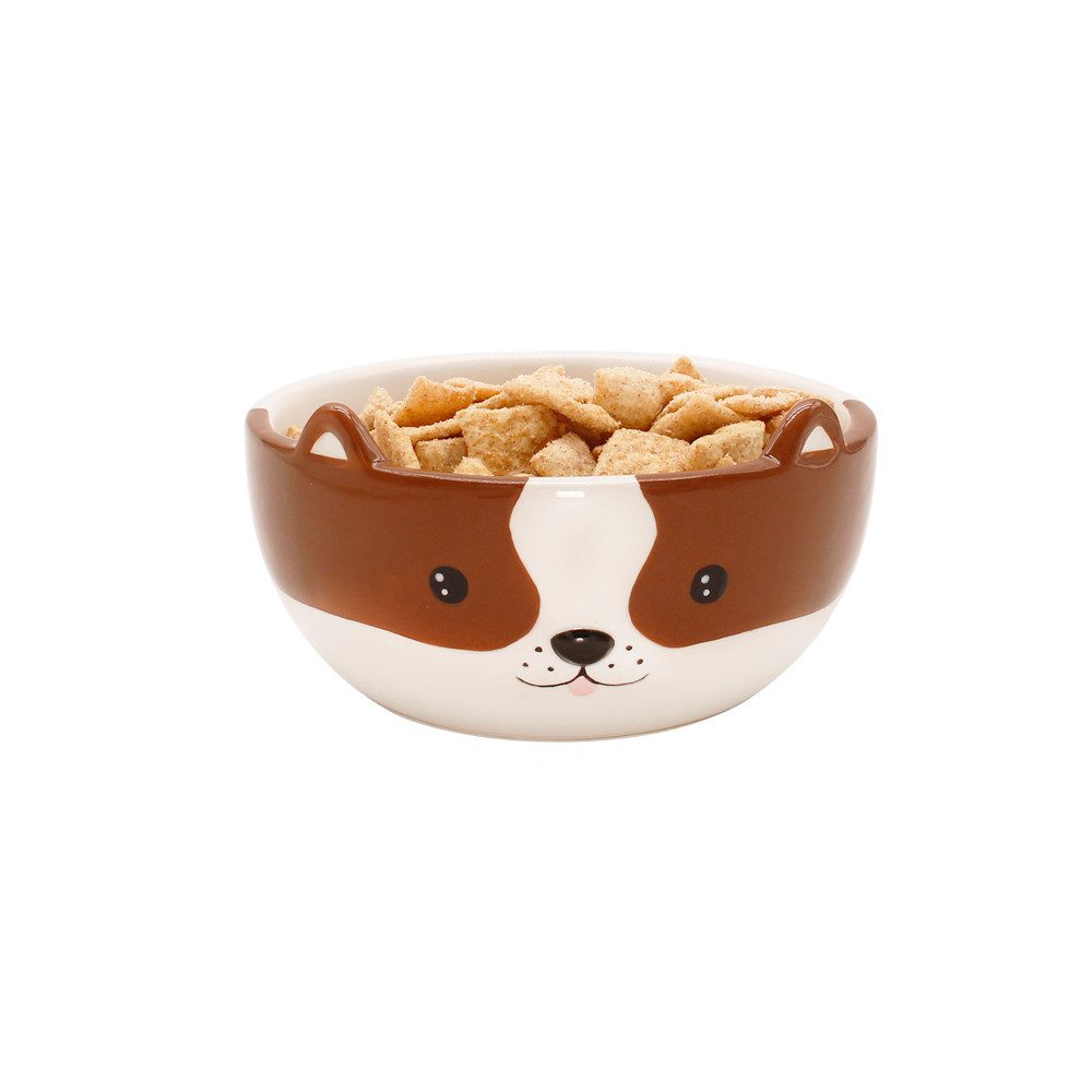 Winkee Müslischale Hund, Keramik, (handbemalt), ca. Ø 13 x 6 cm, Schälchen für Müsli und Snacks