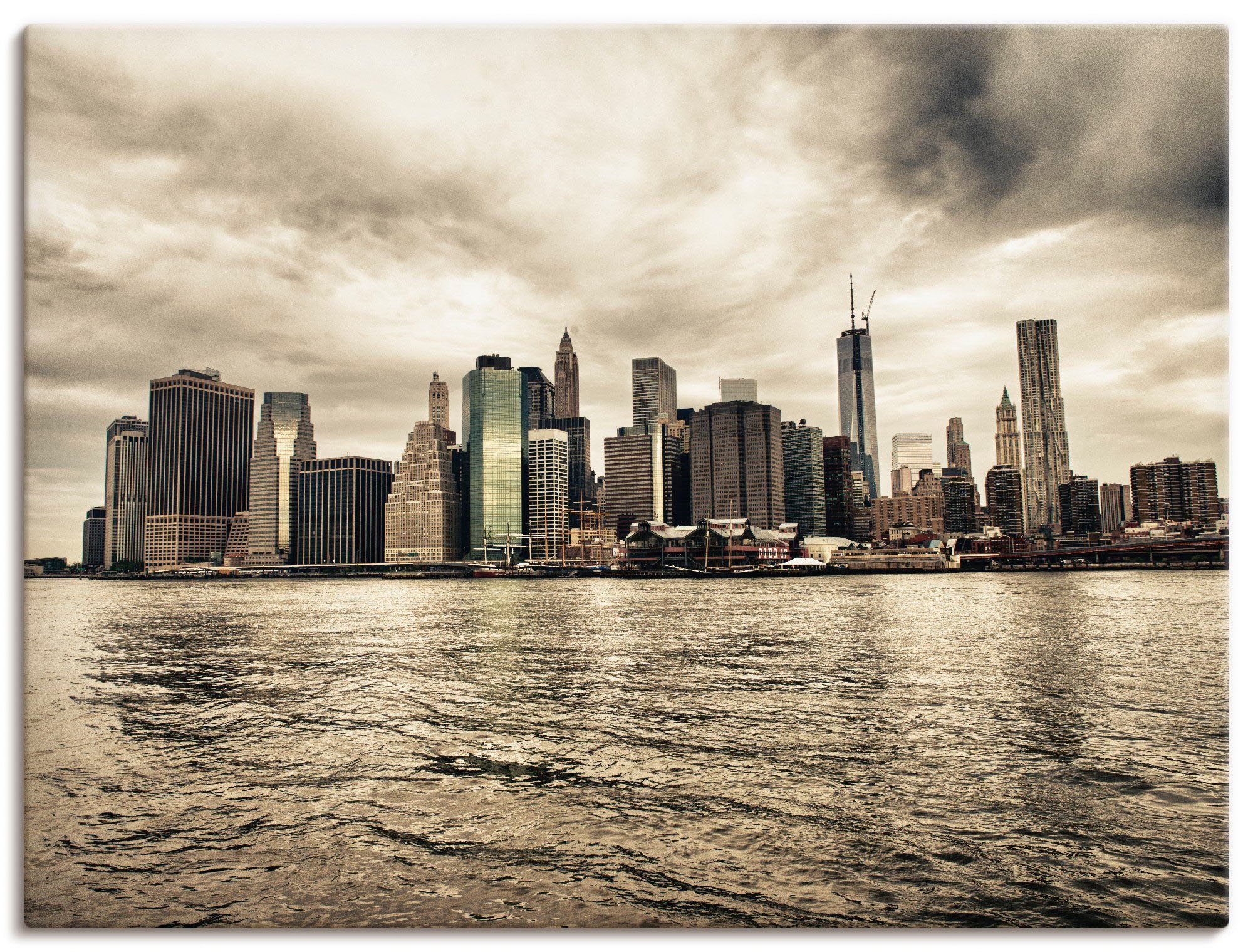 Artland Leinwandbild Lower Manhattan Skyline, Amerika (1 St), auf Holzrahmen gespannt