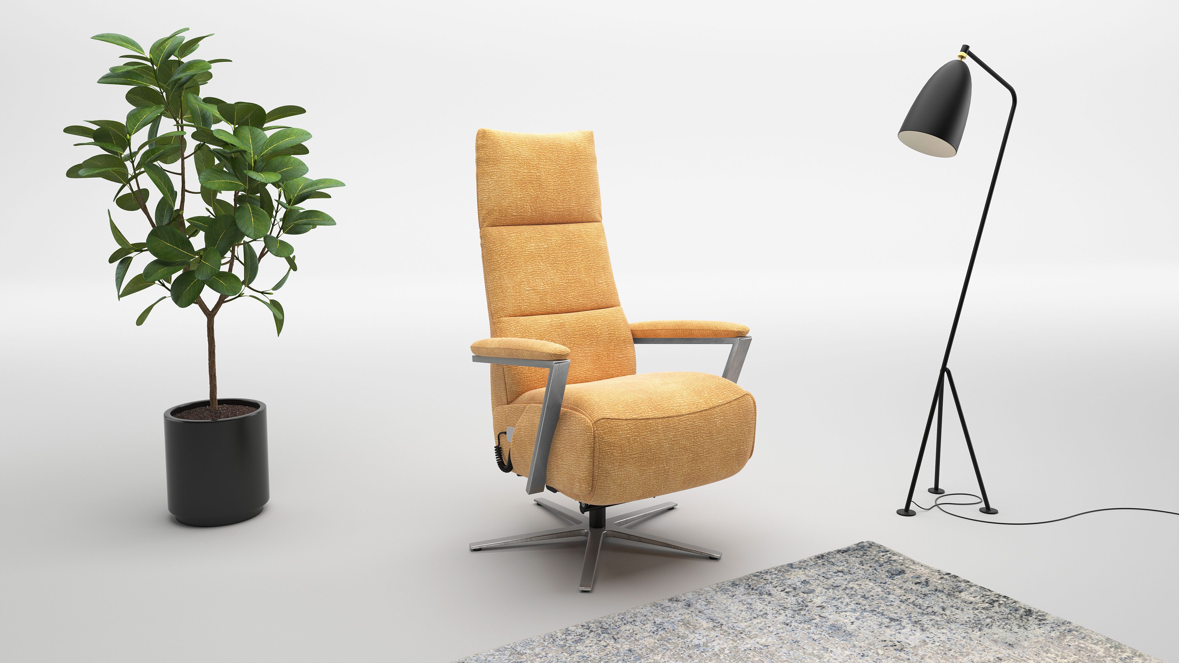 sit&more TV-Sessel Vario Comfort, inkl. Kopfteilverstellung & 360° Drehfunktion, mit Gasdruck, Höhe der Armlehnen 64cm