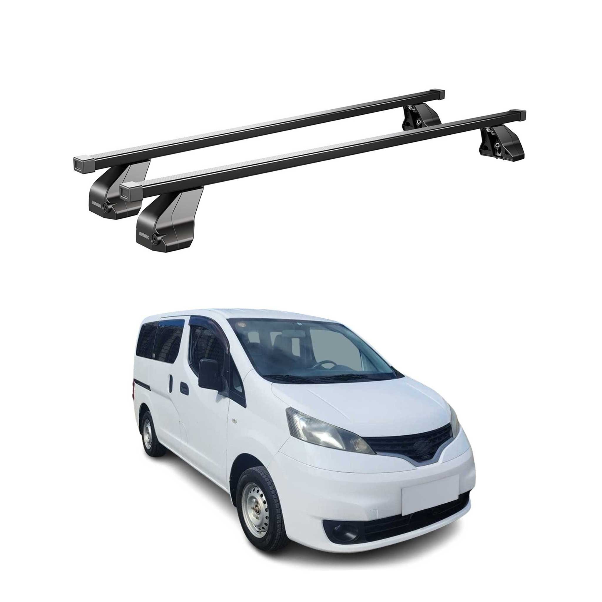 OMAC Dachträger Stahl Gepäckträger für Nissan NV200 2009-2025 Schwarz 2x (2-St), Wasserbeständig,Abnehmbar,Multifunktional,Leichtgewichtig