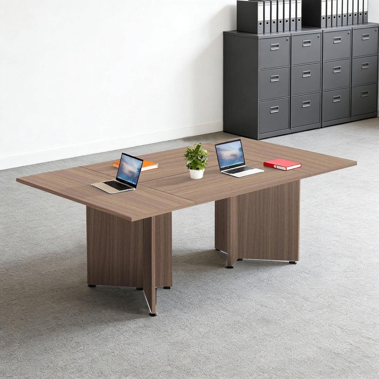 Konferenztisch Konferenztisch Besprechungstisch 200 cm x 120 cm x 74 cm Light Brown