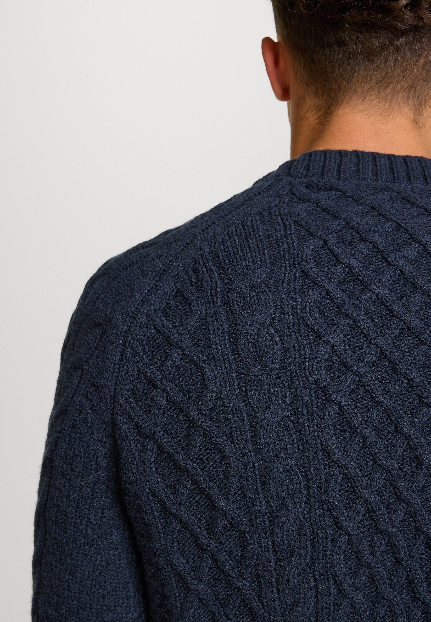 Kronstadt Strickpullover Herren KSWard crew Pullover Herrenpullover mit Zopfstrickmuster