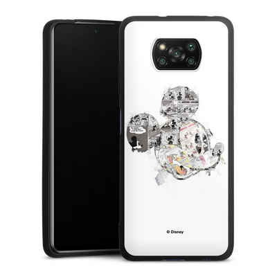 DeinDesign Handyhülle Mickey Mouse Offizielles Lizenzprodukt Disney Mickey Mouse - Collage, Xiaomi Poco X3 Pro Silikon Hülle Premium Case Handy Schutzhülle