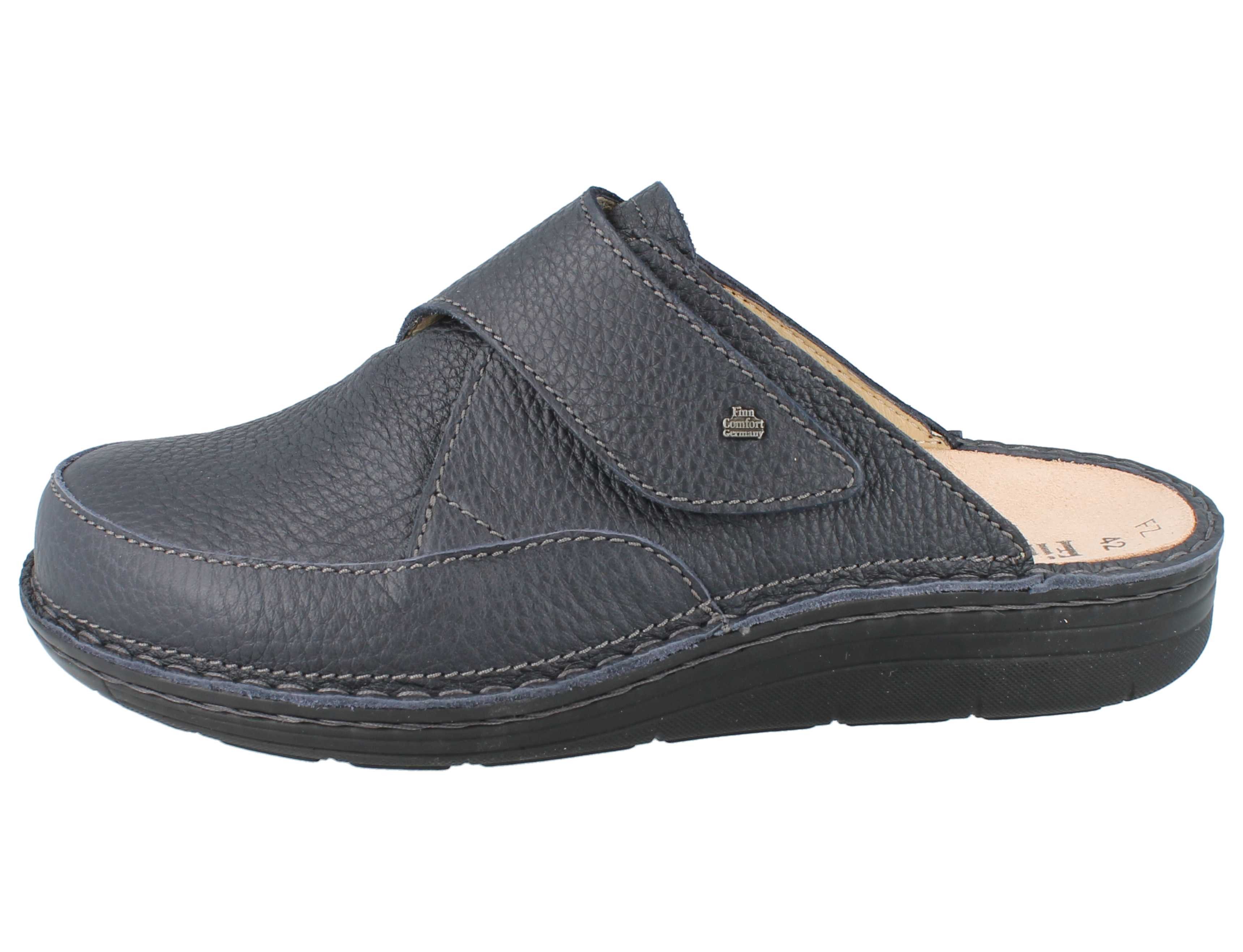 Finn Comfort FINN COMFORT Aguilas Herren Clog dunkelblau Glattleder genarbt - Hausschuh