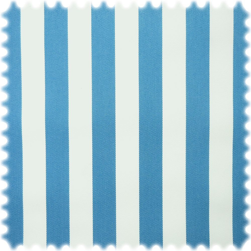 Heiro Stoff UV Beständiger Outdoor Möbelstoff Sunset Stripes Blau / Weiß, Polsterstoff Meterware - Breite:150 cm