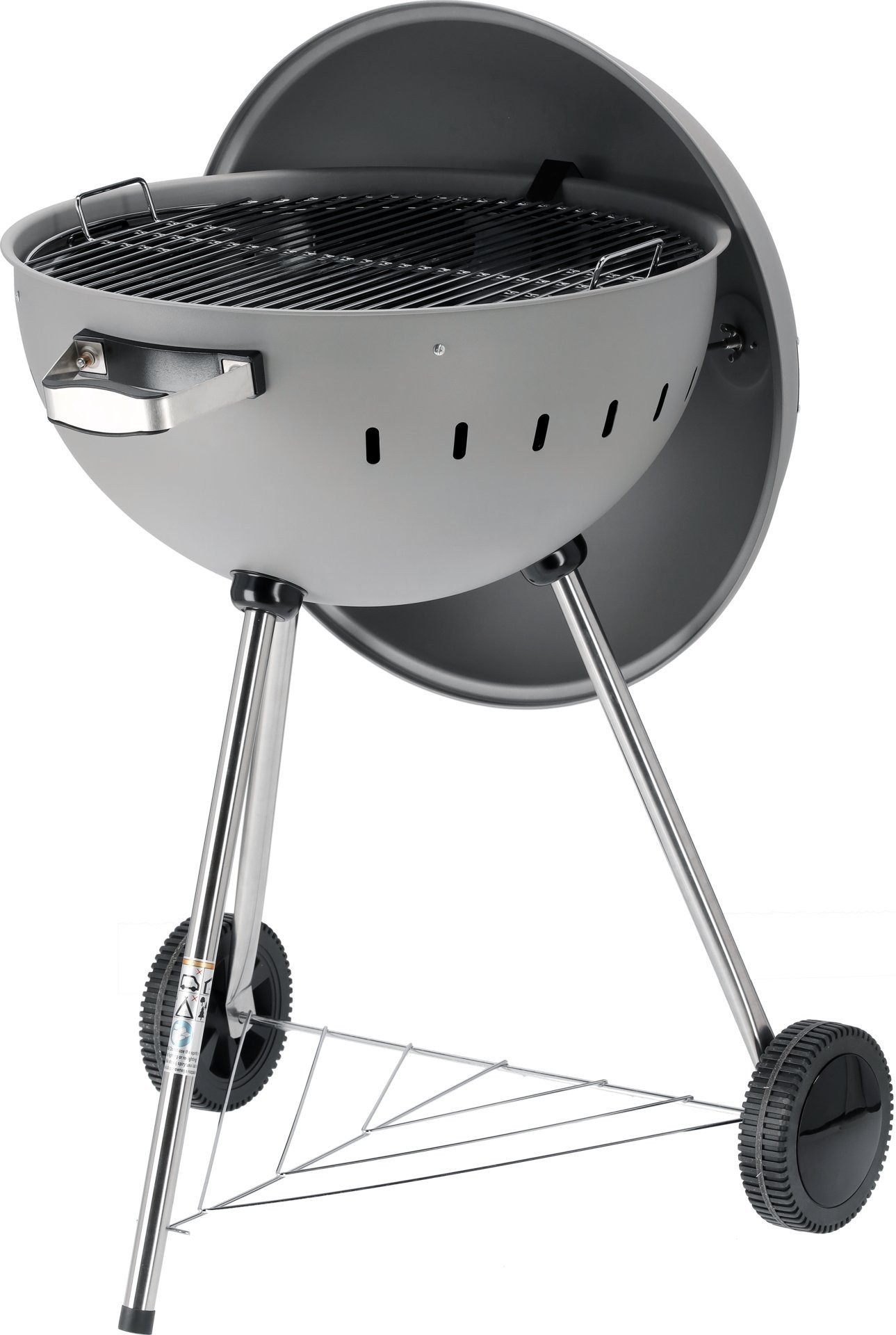 TRIZERATOP Holzkohlegrill Runder Holzkohlegrill, Kugelgrill 54cm mit Thermometer, grau, Runder Holzkohlegrill, Kugelgrill 54cm mit Thermometer, grau, Runder Holzkohlegrill, Kugelgrill 54cm mit Thermometer, grau