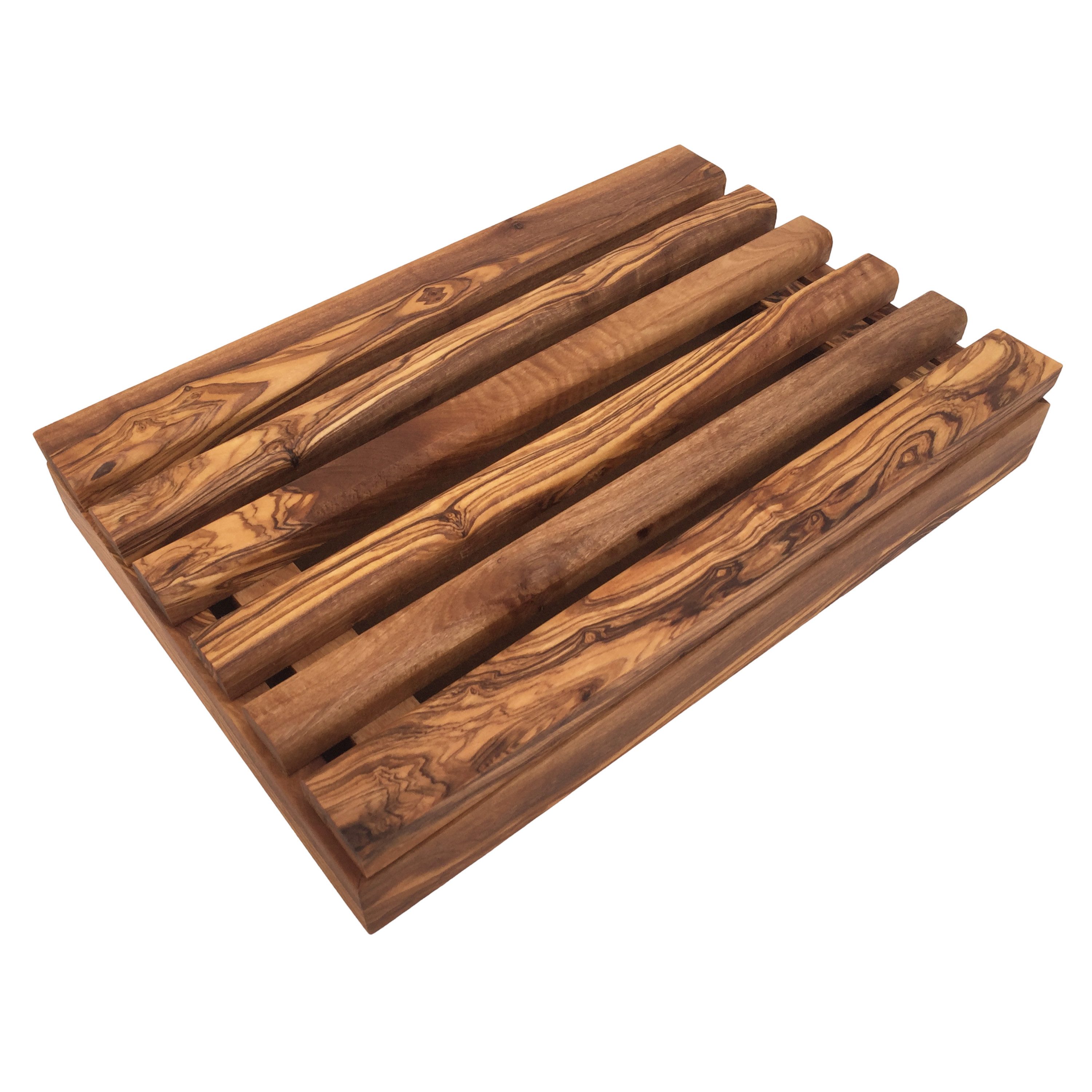 medina mood Brotschneidebrett mit Krümelfach "Bread Bed" L 30 cm, aus Olivenholz, (1-St)