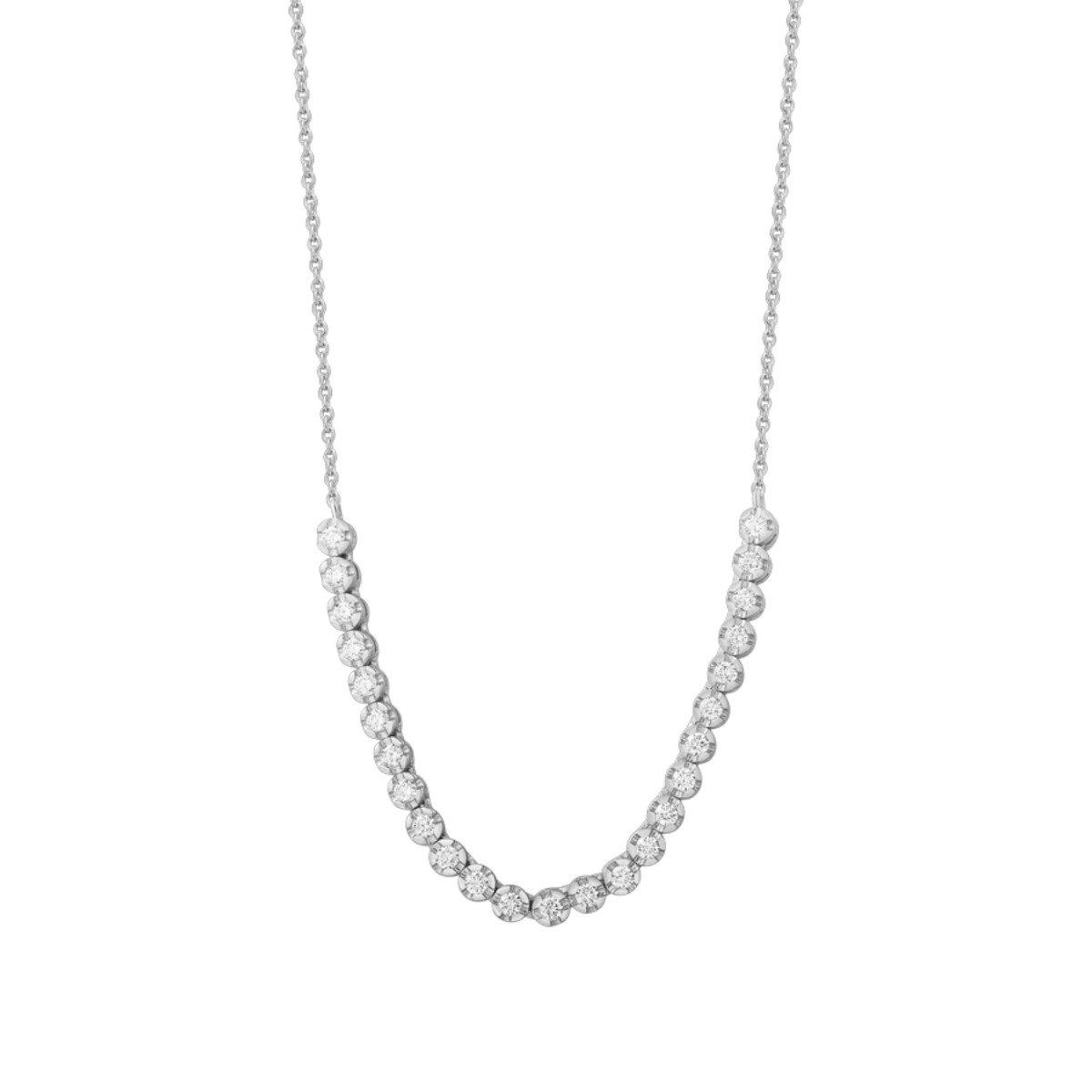 XENOX Kette ohne Anhänger Xenox Halskette Damen Venice Zirkonia Sterlingsilber 45 cm XS91963