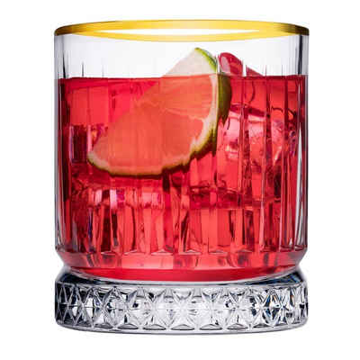 Pasabahce Gläser-Set »Elysia«, Glas, Golden Touch Wassergläser, Whiskeyglas 4-er Set