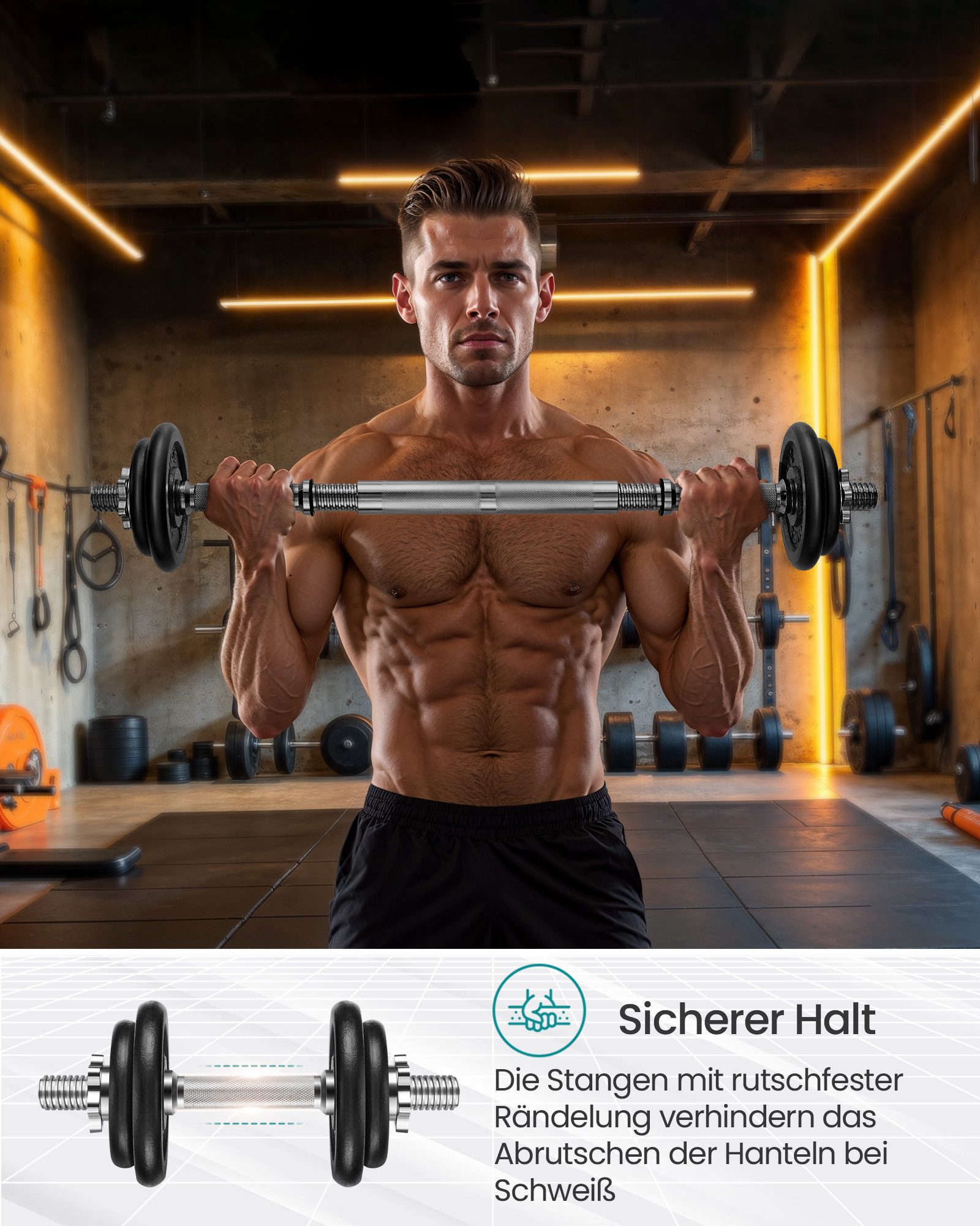 SONGMICS Hantel-Set Kurzhanteln, 2er Set, verstellbar Gewichte 20/30 kg