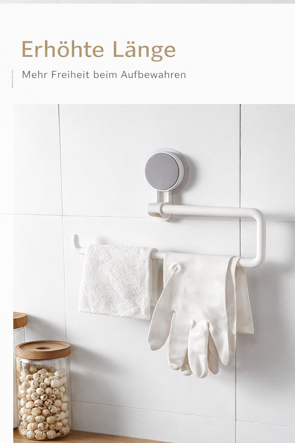 Creliv Wandrollenhalter selbstklebend–Platzsparend & ohne Bohren, WC-Deckelheber GRATIS