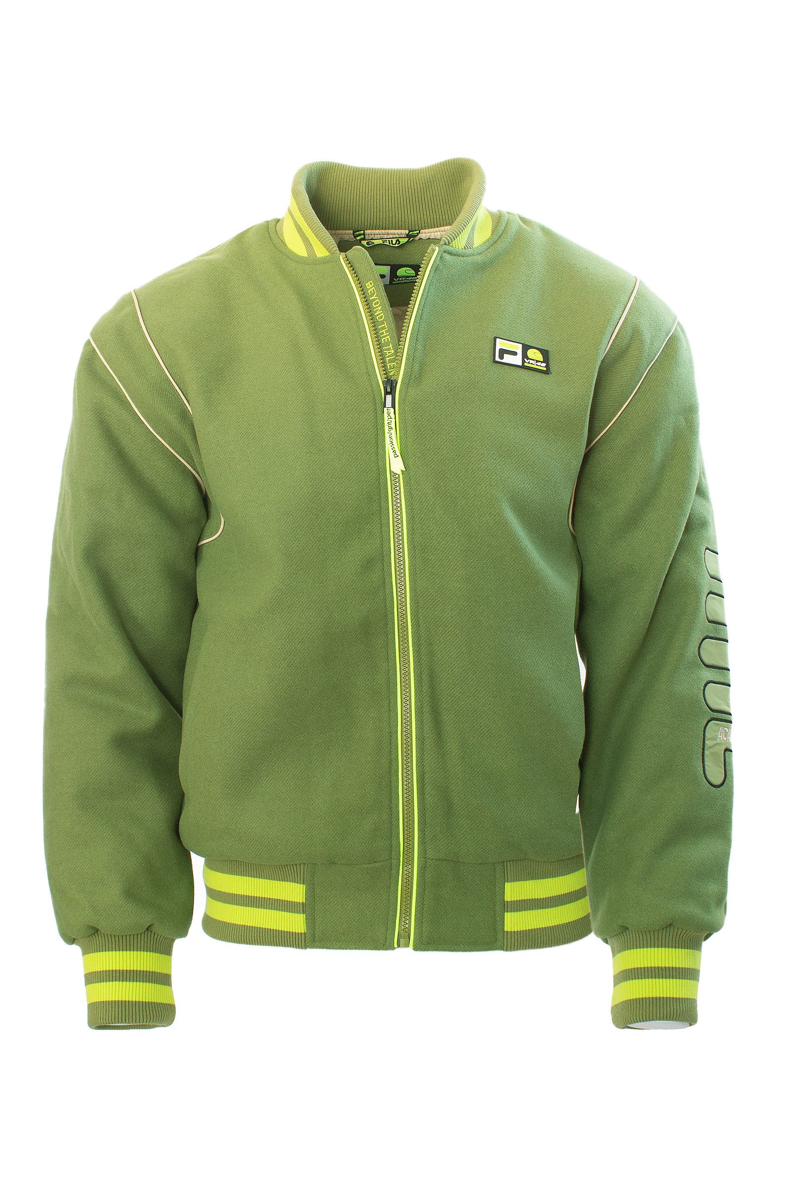Fila Collegejacke Fila Herren College Jacke VR46 Riders Academy Varsity Jacke stylisch (1-St) kontrastfarbene Nähte