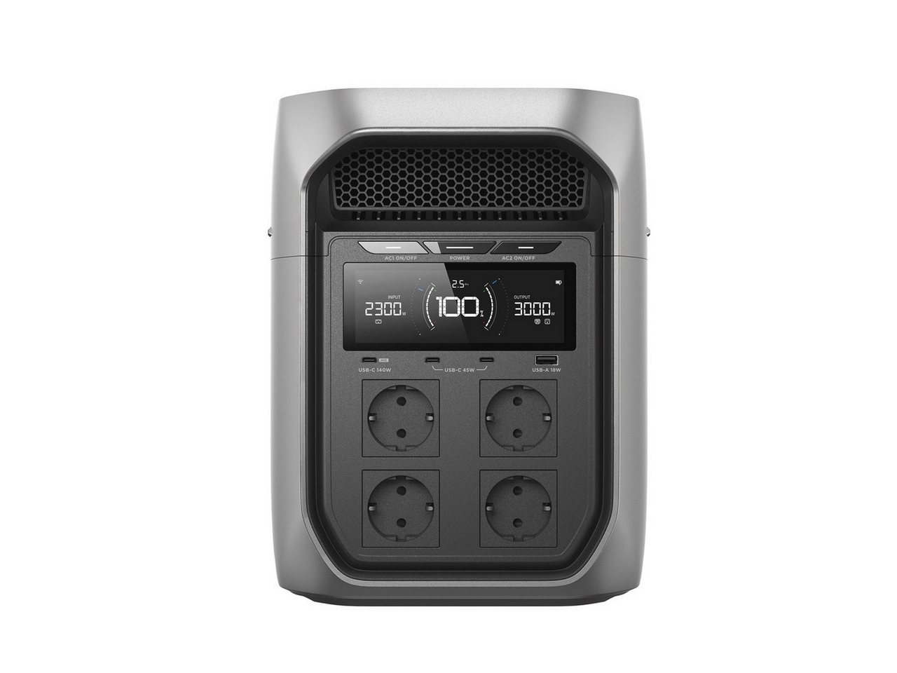 Ecoflow EcoFlow Delta 3 Max Plus Powerstation 0% MwSt. Powerstation LiFEPO4 (220-240 V), Individuelle Priorisierung der AC-Kreise schwarz