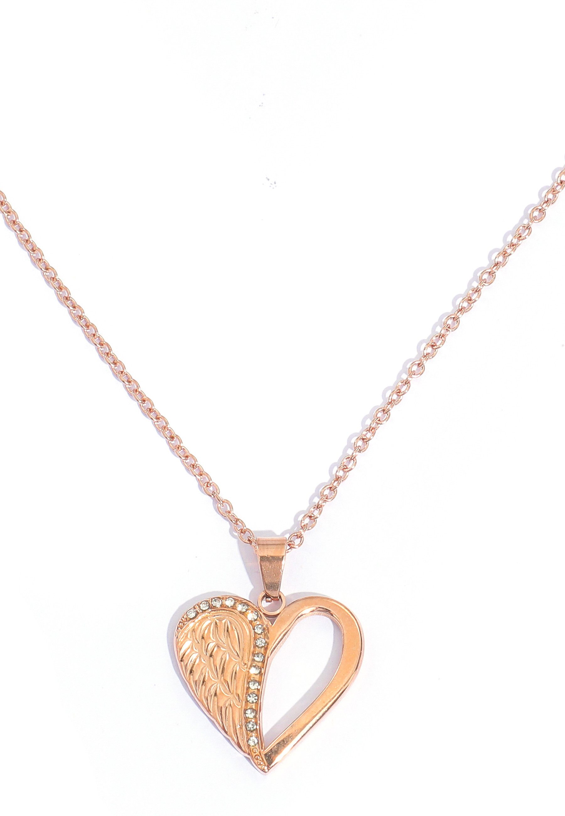 Edelstahlkette Edelstahl Schmuck Engel Herz Halskette