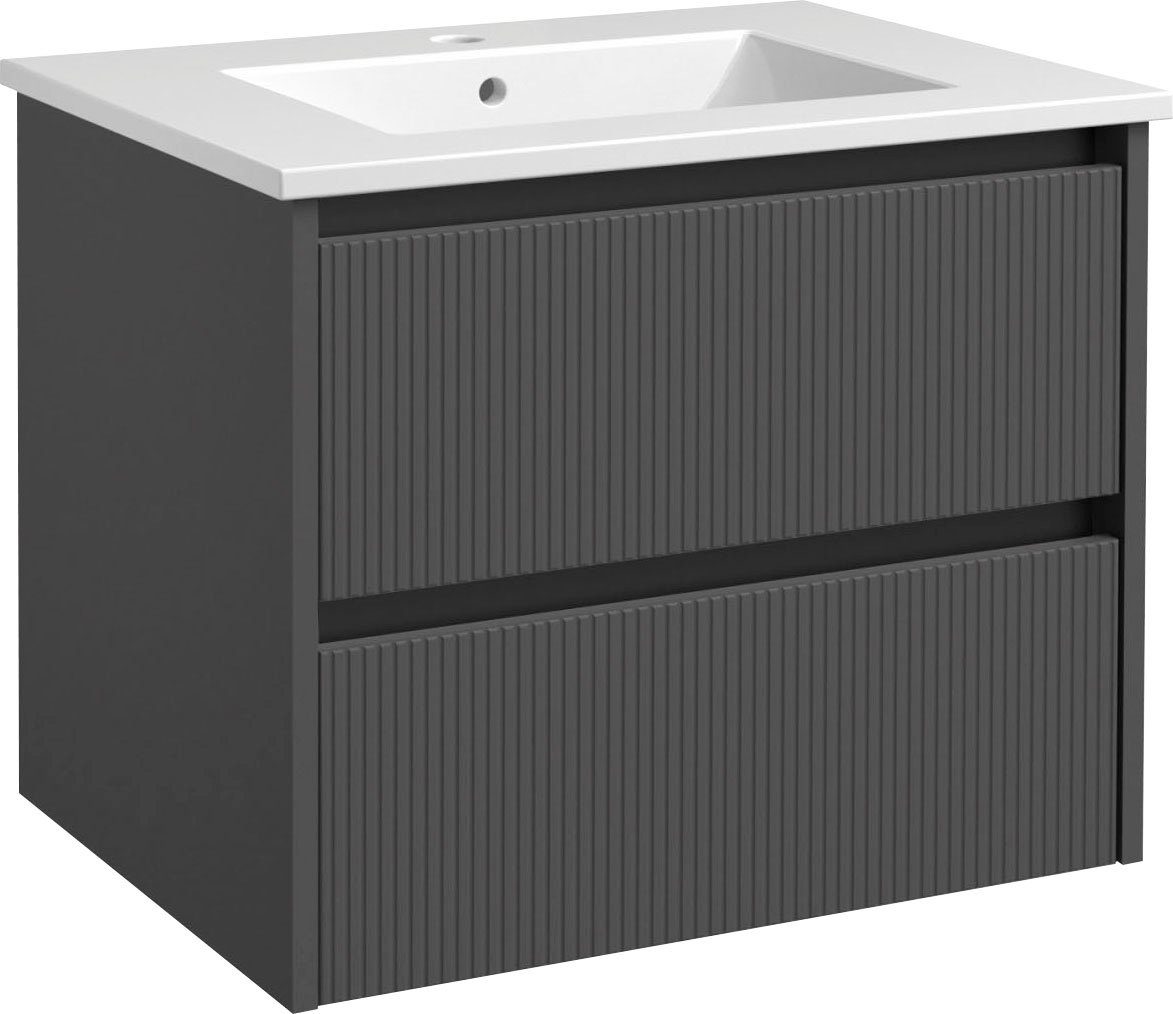 welltime Waschtisch Urban, mit Keramik Waschbecken, 2 Schubladen mit Softclose, Breite 60 cm