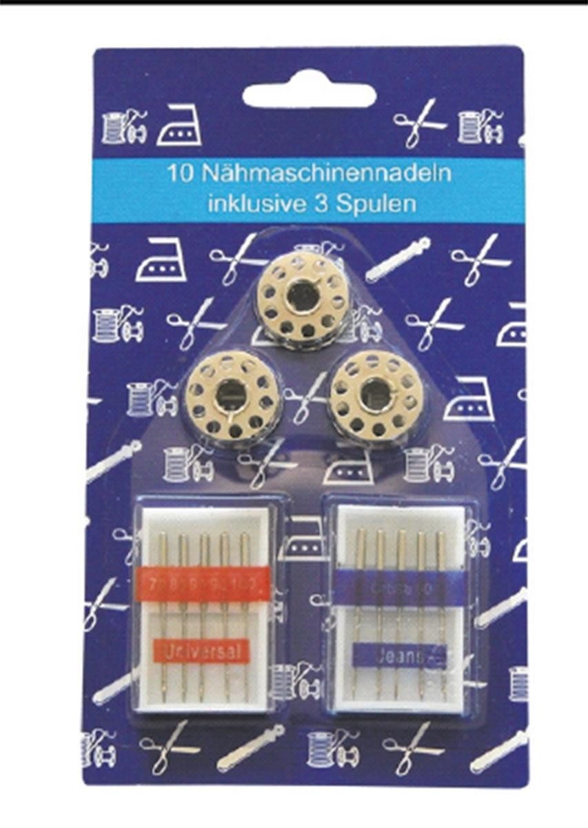 Global Partner Nähmaschinennadeln Nähmaschinenzubehör Set 20-teilig Nadeln Spulen Bunt, Set 13 St., Nähmaschinen Set, Nähzubehör Jeansnadeln Nähset Nadeln Nähmaschinen Zubehör