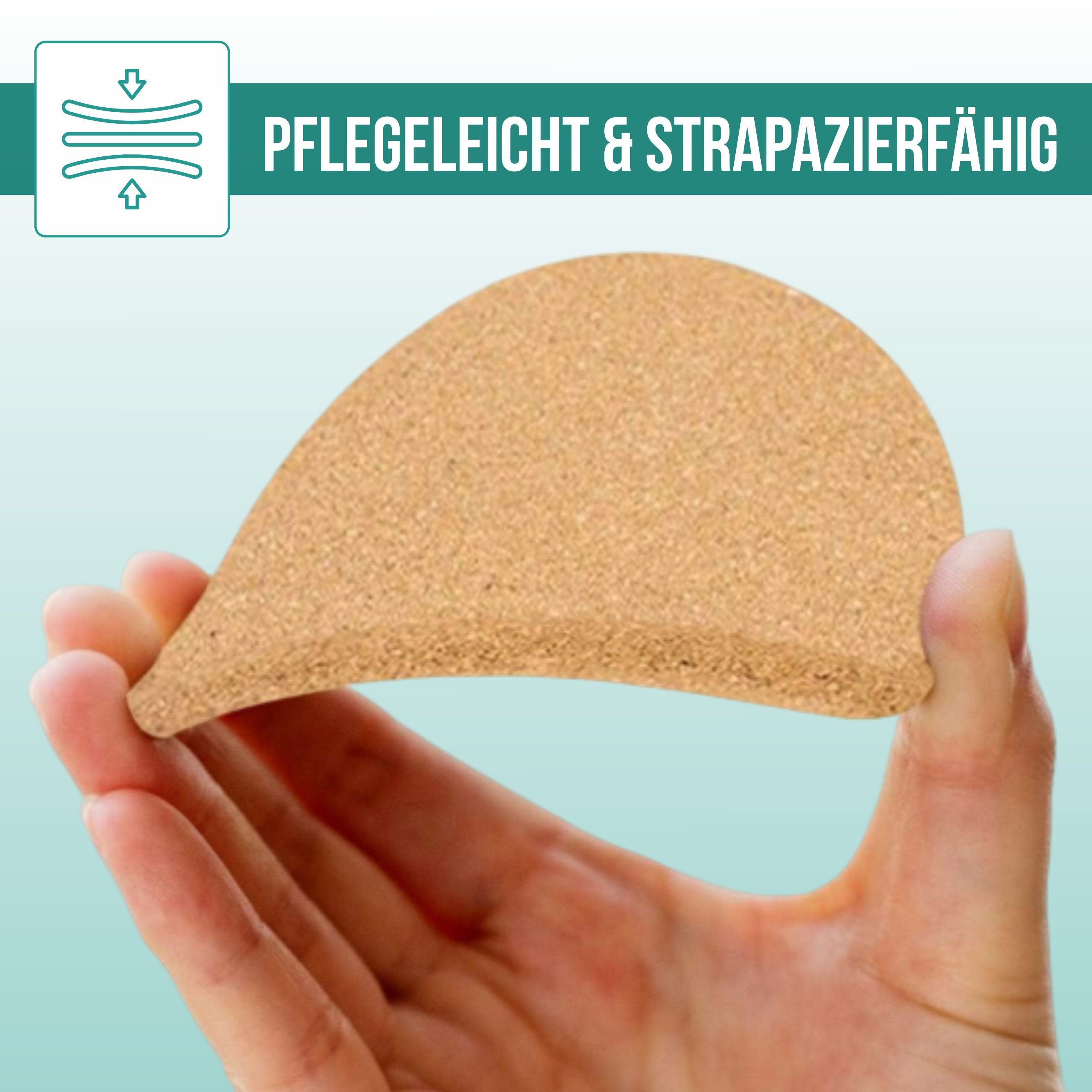 wortek Getränkeuntersetzer Kork Untersetzer Tischuntersetzer rund für Gläser, Zubehör für Getränke oder Tassen & Co, 10, 10-tlg., Glasuntersetzer aus Kork mit Holzhalterung